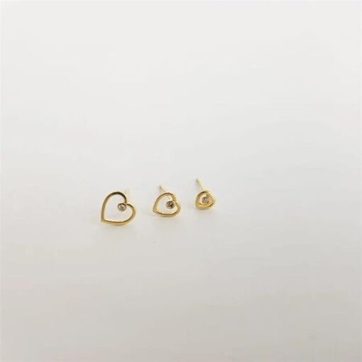 TRIO 7X6X4MM CORACOES VAZADOS C/ PONTO DE LUZ MEIO