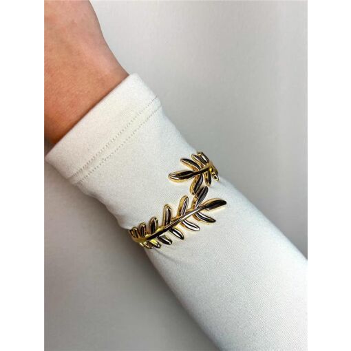 BRACELETE ENTRELAÇADO EM FOLHA LISA | SEM GARANTIA
