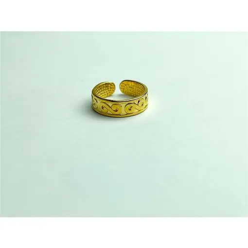 ANEL FALANGE ARO DETALHES EM ´S´ LISO 4MM | BANHADO EM OURO 18K