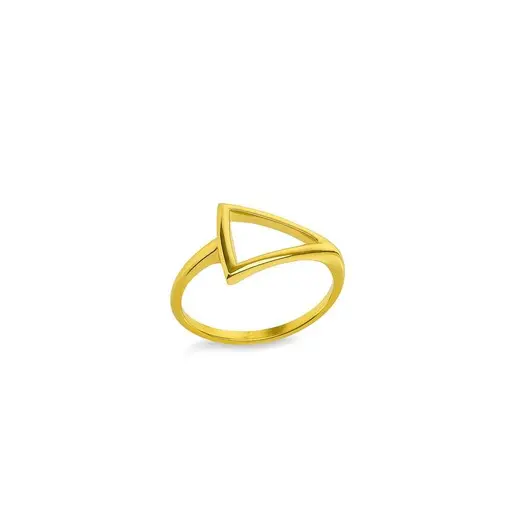 ANEL ARO LISO CENTRO  TRIÂNGULO VAZADO | BANHADO EM OURO 18K