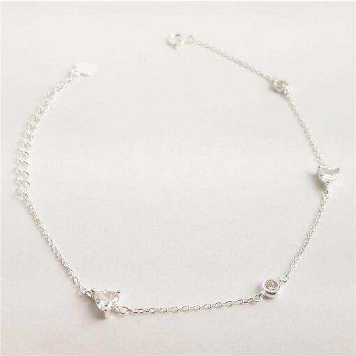 PULSEIRA  ELO BAILARINA PONTO DE LUZ E CORAÇÃO CRISTAL|  16+4CM|