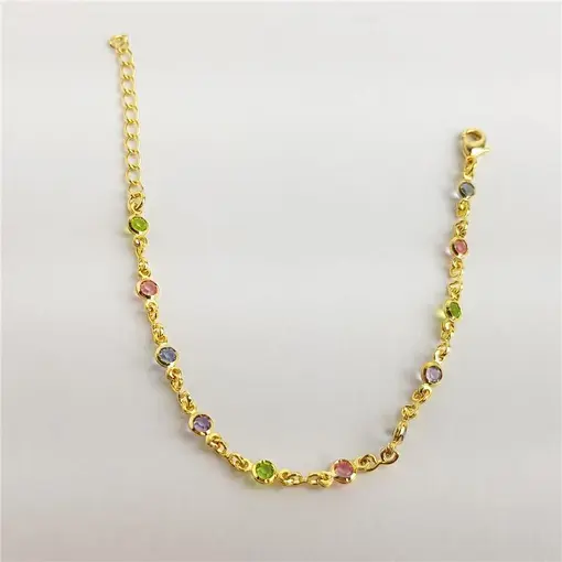 PULSEIRA INFANTIL ELO EM CRISTAIS COLORIDOS INTERCALADOS | BANHA