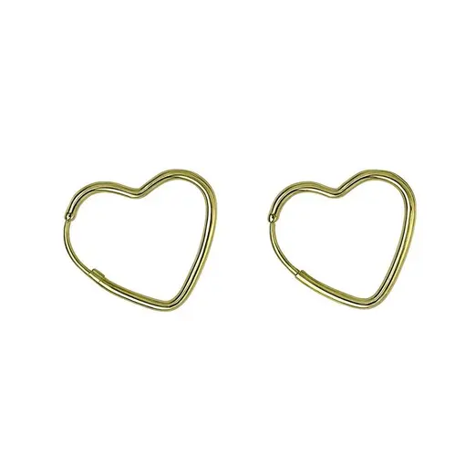 BRINCO ARGOLA FORMATO CORAÇÃO ARO LISO| BANHADO EM OURO 18K