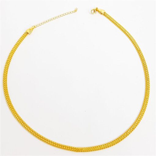 CHOKER MALHA LACRAIA 4MM |35+5CM |BANHADO EM OURO 18K