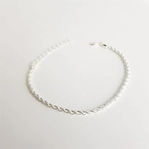 PULSEIRA 17CM+5CM CORDAO BAIANO 3MM B.PRATA