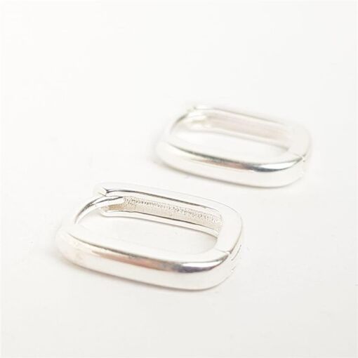 ARGOLA RETANGULAR LISA |1CM| PRATA 925
