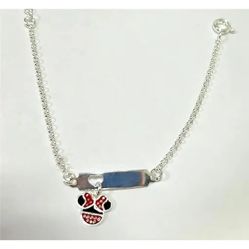 PULSEIRA INFANTIL ELO PORTUGUÊS CENTRO PLACA LISA CORAÇÃO VAZAD