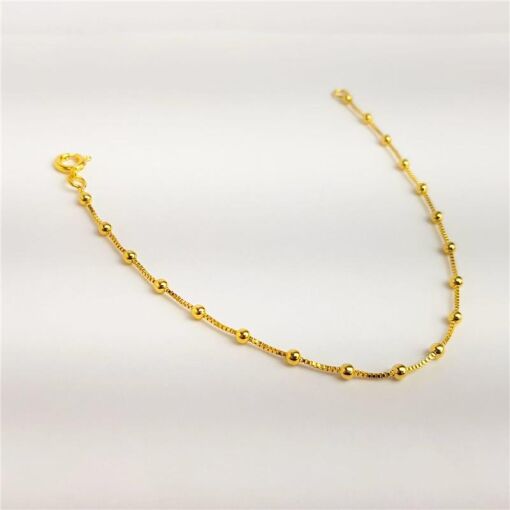PULSEIRA VENEZIANA COM MNI ESFERAS | BANHADO EM OURO 18K