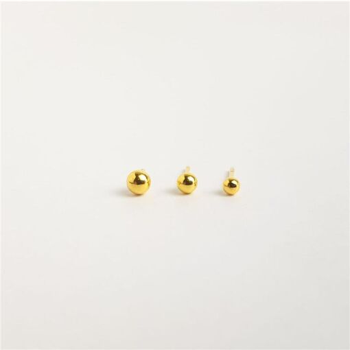 BRINCO TRIO ESFERA LISA | BANHADO EM OURO 18K
