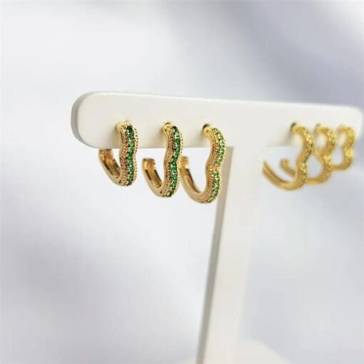 TRIO ARGOLA CORACAO DETALHE  ZIRC ROSA E VERDE AZU