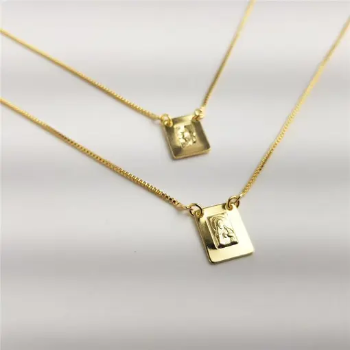 ESCAPULÁRIO VENEZIANA PINGENTE PLACA SAGRADO CORAÇÃO DE JESUS E