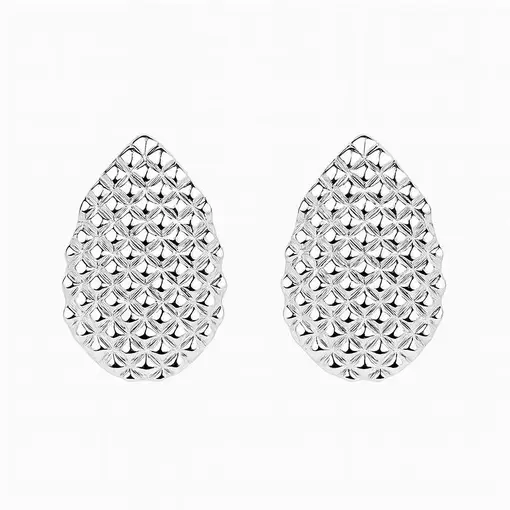 BRINCO CHAPA LISA OVAL DETALHES EM ESCAMAS | BANHO DE PRATA