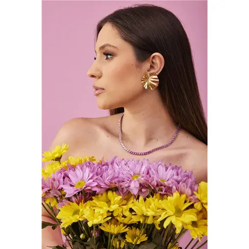 BRINCO CHAPA LISA COM AMASSADOS RETOS | BANHADO EM OURO 18K
