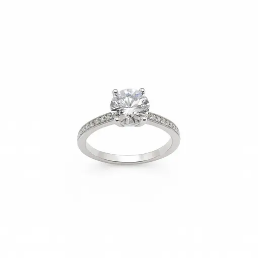 ANEL ARO LISO FRENTE CRAVEJADO CENTRO CRISTAL 4 GARRINHAS 7MM |