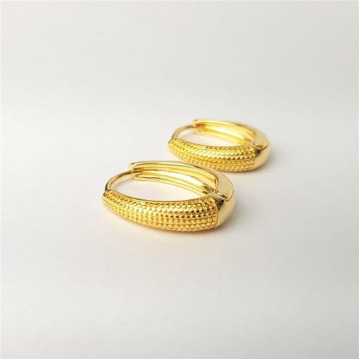 DUPLA ARGOLAS AFUNILADAS FALSA ZIRCÔNIA | BANHADO EM OURO 18K