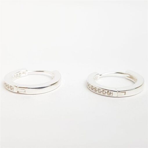 ARGOLA TRADICIONAL LISA COM FILETE CRAVEJADO | 1,5CM| PRATA 925