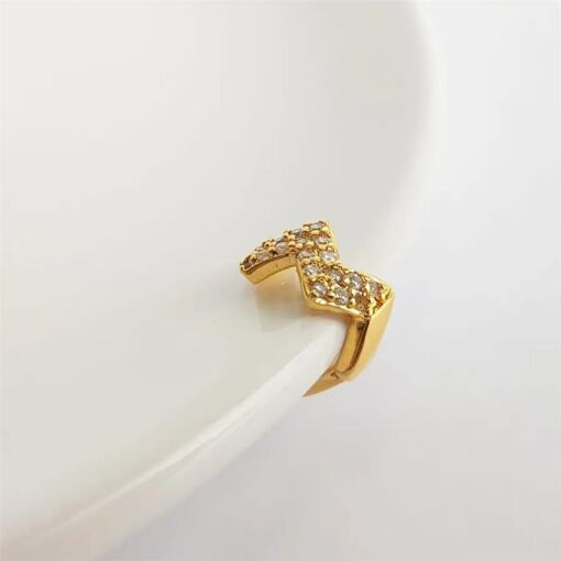 PIERCING FAKE 1,1CM ZIGZAG METADE LISO/CRAV