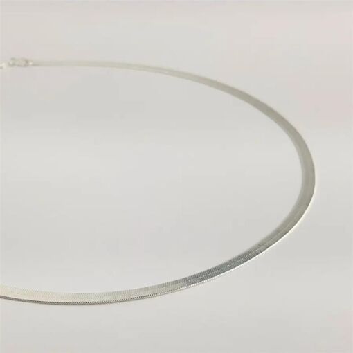COLAR 40+5CM FITA 4MM BANHO PRATA