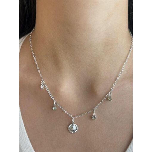 CHOKER ELOS 4PONTO LUZ 1 PG MEDALHA SOL | 30CM | BANHO DE PRATA