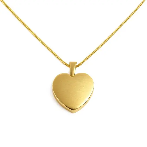 COLAR VENEZIANA PG CORAÇÃO LISO | BANHADO EM OURO 18K