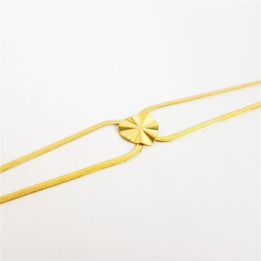 CHOKER FITA DUPLA CORAÇÃO EM CHAPA ONDULADA LISA |  30+10CM | BA