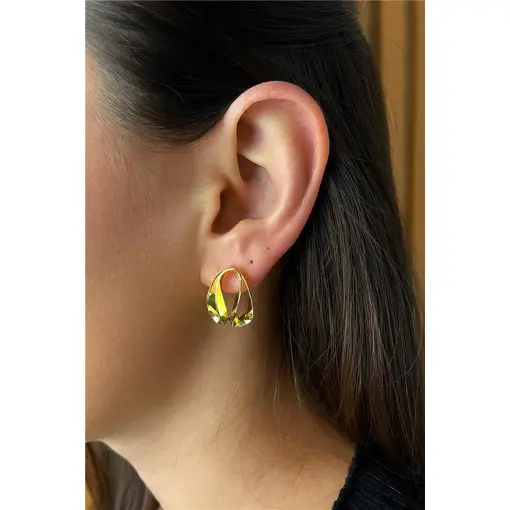 BRINCO DOURADO COM DUAS GOTAS VAZADAS | BANHADO EM OURO 18K