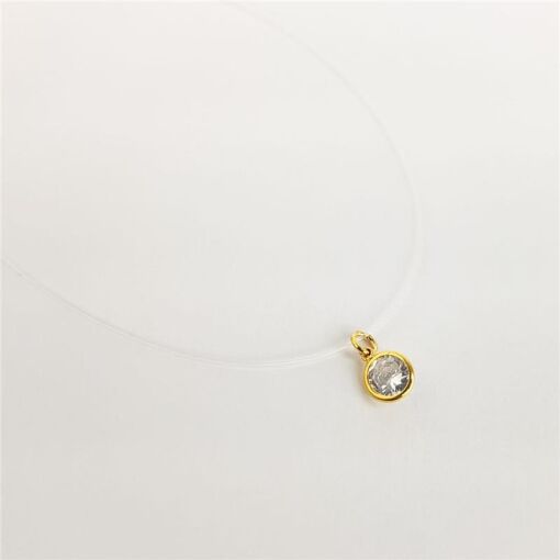COLAR NYLON PG PONTO DE LUZ CRISTAL| BANHADO EM OURO 18K