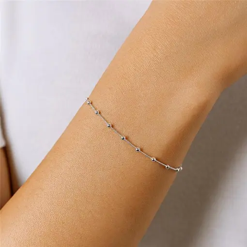 PULSEIRA VENEZIANA INTERCALADA MINI ESFERAS LISA | BANHO DE PRAT