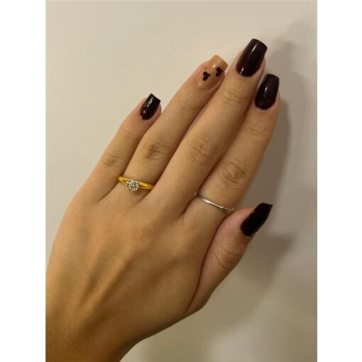 ANEL ARO LISO 3MM CENTRO CAIXA ALTA FLOR 5MM ZIRCÔNIA CRISTAL |