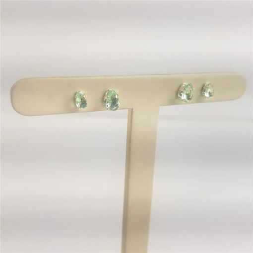 DUPLA 5X4MM GOTA VERDE CLARO CRISTAL | BANHO DE PRATA