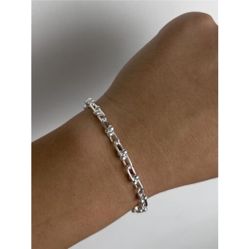 PULSEIRA ELOS EM `U` INSPIRAÇÃO ALTA JOALHERIA | BANHO DE PRATA