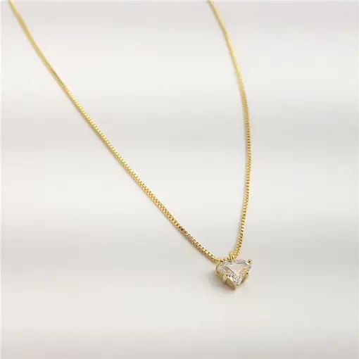 COLAR PG DIAMANTE CRISTAL 4 GARRINHAS | BANHADO EM OURO 18K