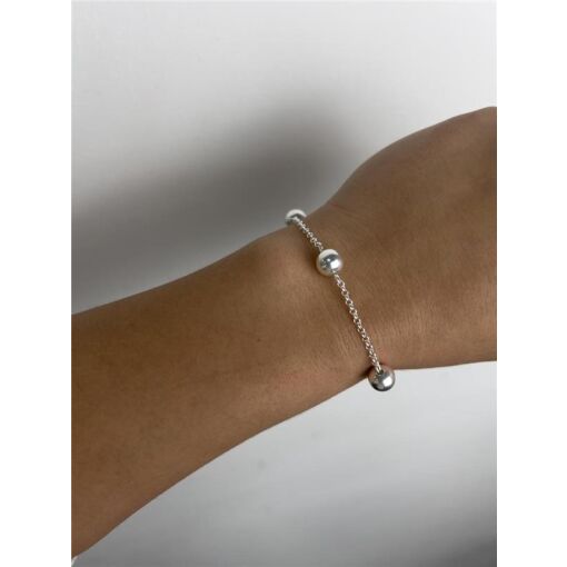 PULSEIRA MINI ELO PORTUGUÊS COM ESFERAS LISAS 8MM | BANHO DE PRA