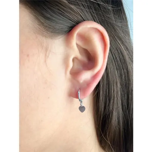 ARGOLA CLICK LISA PINGENTE CORAÇÃO CHAPA LISA | BANHO DE PRATA