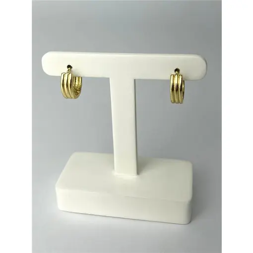 ARGOLA COM DETALHES LISOS | BANHADO EM OURO 18K