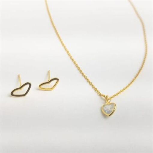 COLAR ELO CARTIER FINO PG CORACAO CRISTAL BR- CORAÇÃO ARO LISO V