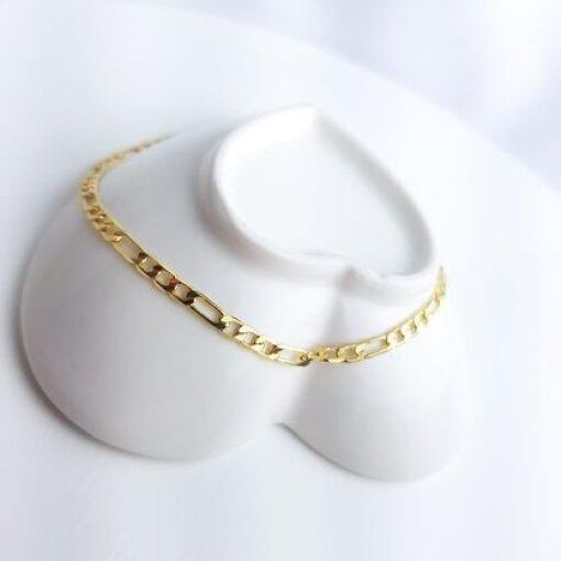 TORNOZELEIRA ELO FIGARO|22+5CM|BANHADO EM OURO 18K