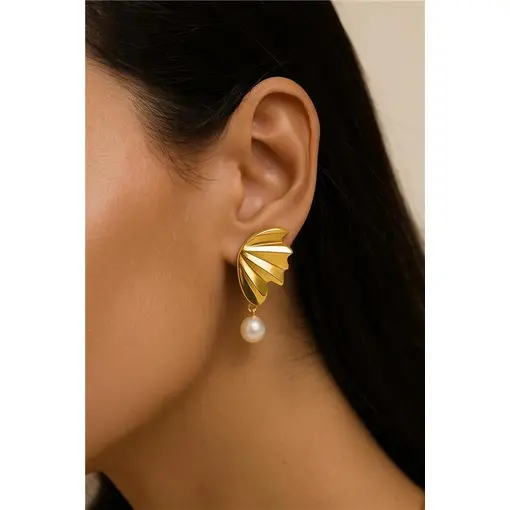 BRINCO ASA CHAPA LISA COM RELEVOS PENDENTE EM PÉROLA | BANHADO E