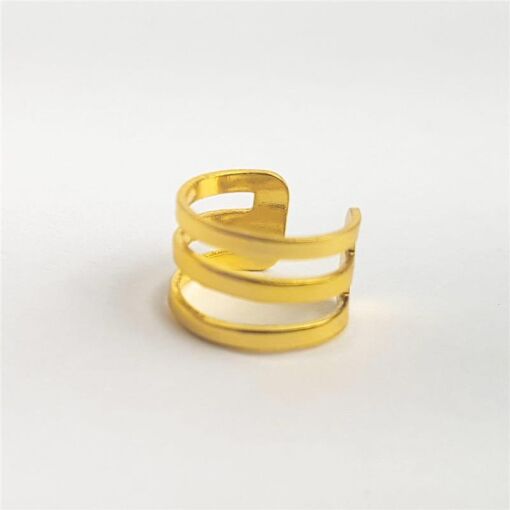 PIERCING FAKE 3 AROS CHAPA LISA | BANHADO EM OURO 18K