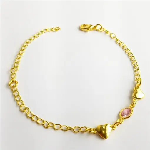 PULSEIRA INFANTIL ELO GRUMET CENTRO PG CRISTAL ROSA LATERAL PG C