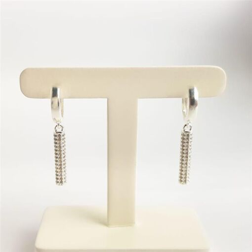 ARGOLA CLICK LISA PENDENTE CRAVEJADO | BANHO DE PRATA