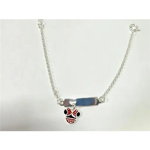 PULSEIRA INFANTIL ELO PORTUGUÊS CENTRO PLACA LISA CORAÇÃO VAZAD