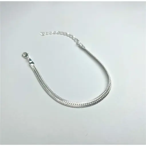 PULSEIRA FITA TRABALHADA EM FILTES FECHADO 4MM | BANHO DE PRATA