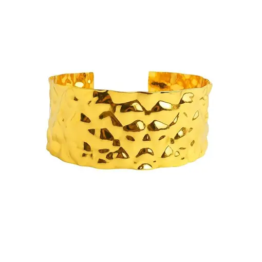 BRACELETE TEXTURIZADO EM RELEVO CHAPA LISA | BANHADO EM OURO 18K