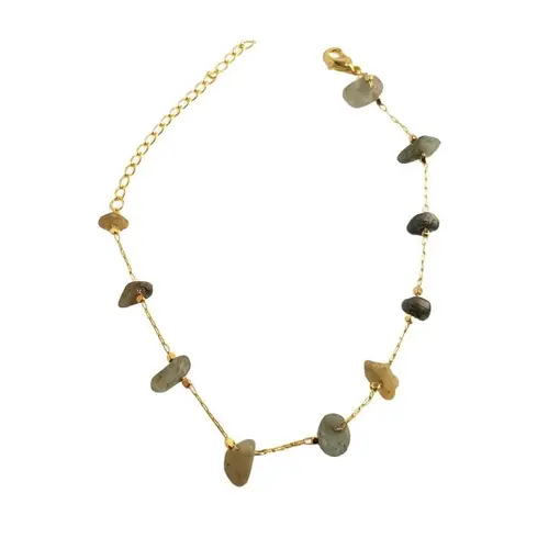 PULSEIRA ELO CARTIER FINO INTERCALADO COM PEDRAS NATURAIS | BANH