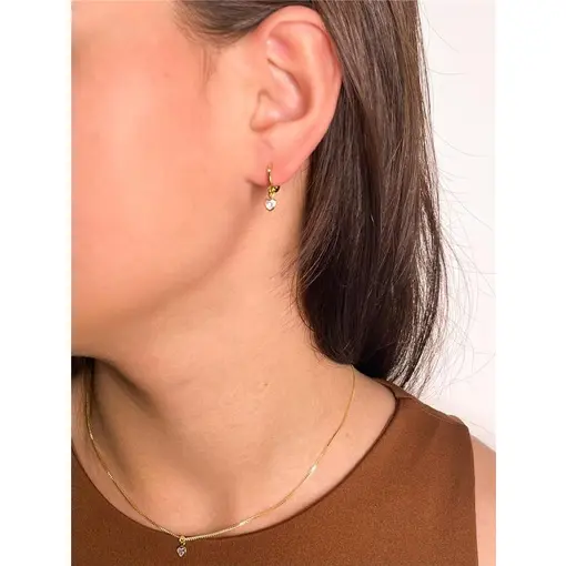 CONJUNTO VENEZIANA PG MINI CORAÇÃO CRISTAL/ARGOLA CLICK PG CORAÇ