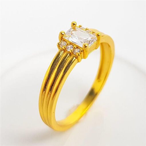 ANEL ARO EM LINHAS ZIRCÔNIA CRISTAL REDOR CRAVEJADA | BANHADO EM