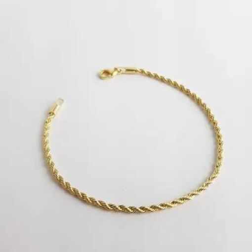 PULSEIRA  CORDAO BAIANO| 17CM|BANHADO EM OURO 18K