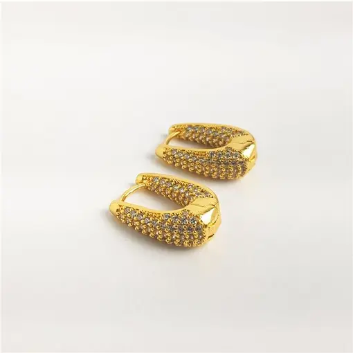 ARGOLA CRAVEJADA INTERNA EM ZIRCÔNIAS CRISTAL | BANHADO EM OURO