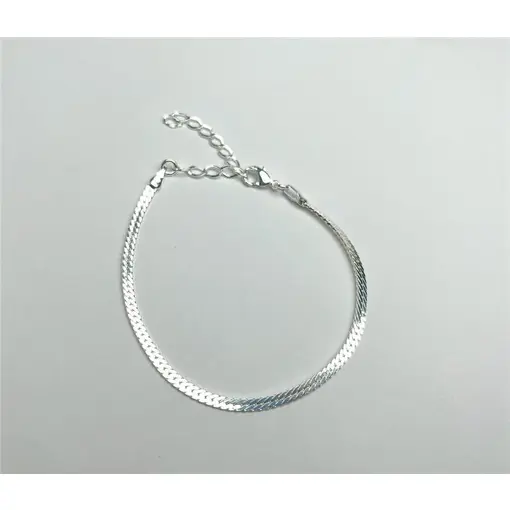 PULSEIRA FITA ENTRELAÇADA 3MM | BANHO DE PRATA